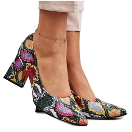 Lewski Shoes Zapatos De Salón De Piel Con Estampado De Serpiente Zapatos Izquierdos 3277 Multicolor