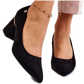 PS1 Zapatos De Salón Clásicos De Tacón Alto De Ante Con Decoración Derren Negra negro