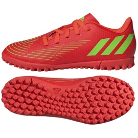 Adidas Predator Edge.4 Tf Jr GV8495 zapatos de fútbol rojo naranjas y rojos