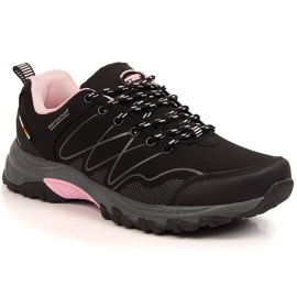 Botas de trekking impermeables mujer American Club negras negro rosado