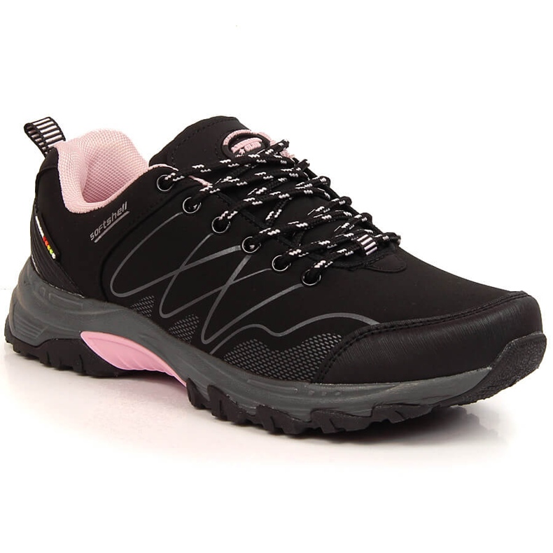 Botas de trekking impermeables mujer American Club negras negro rosado