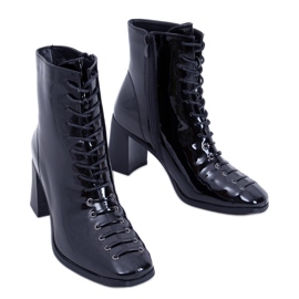 BM Botines de tacón lacado Aubrey Black negro