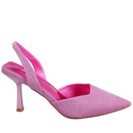 BM Zapatos de salón con tacón abierto Fushia de Dolls rosado