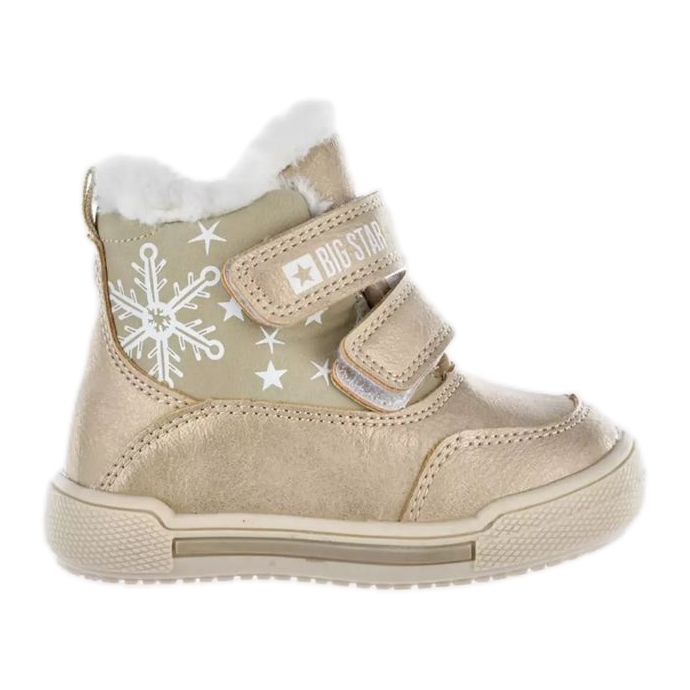 Zapatos, botas de nieve Big Star Jr. KK374189 beige dorado