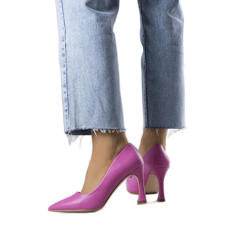 BM Zapatos de tacón rosa con forma de reloj de arena de Drake rosado