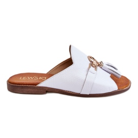 Lewski Shoes Pantuflas Mujer Piel Leewski Shoes 3226 Blanco