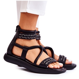Sandalias De Cuero En La Plataforma Maciejka 05559-01 Negro Sandalias De Cuero En La Plataforma Maciejka 05559-01 Negro