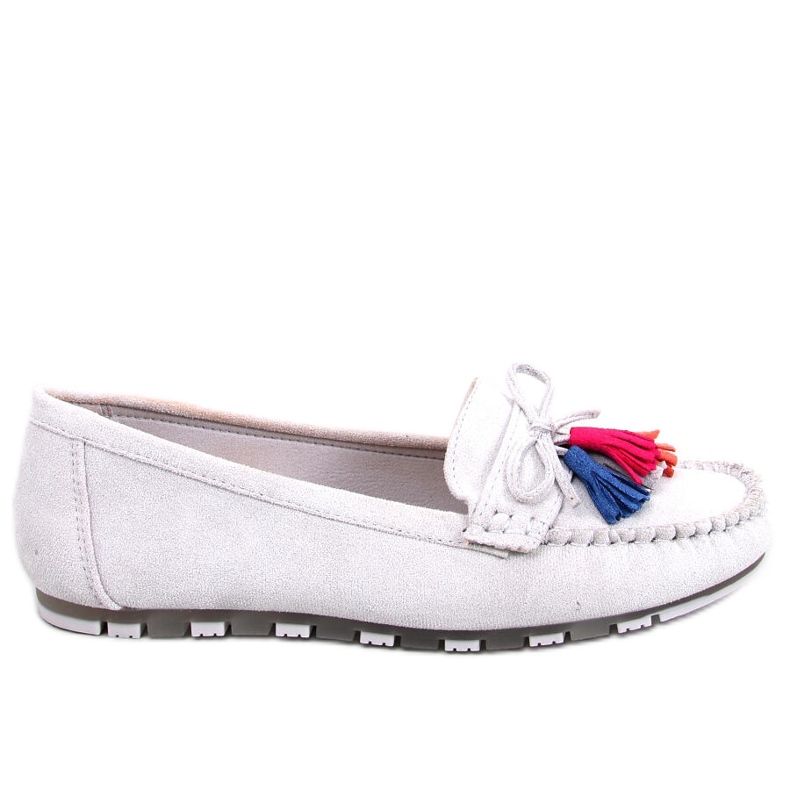 BM Mocasines Tamla Grey con flecos gris