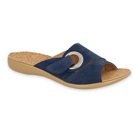 Befado Slippers para mujeres Inserto de corcho 265D025 azul marino