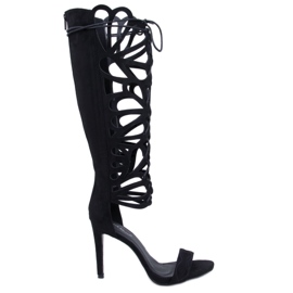 BM Sandalias gladiadoras stiletto negras Miranda negro