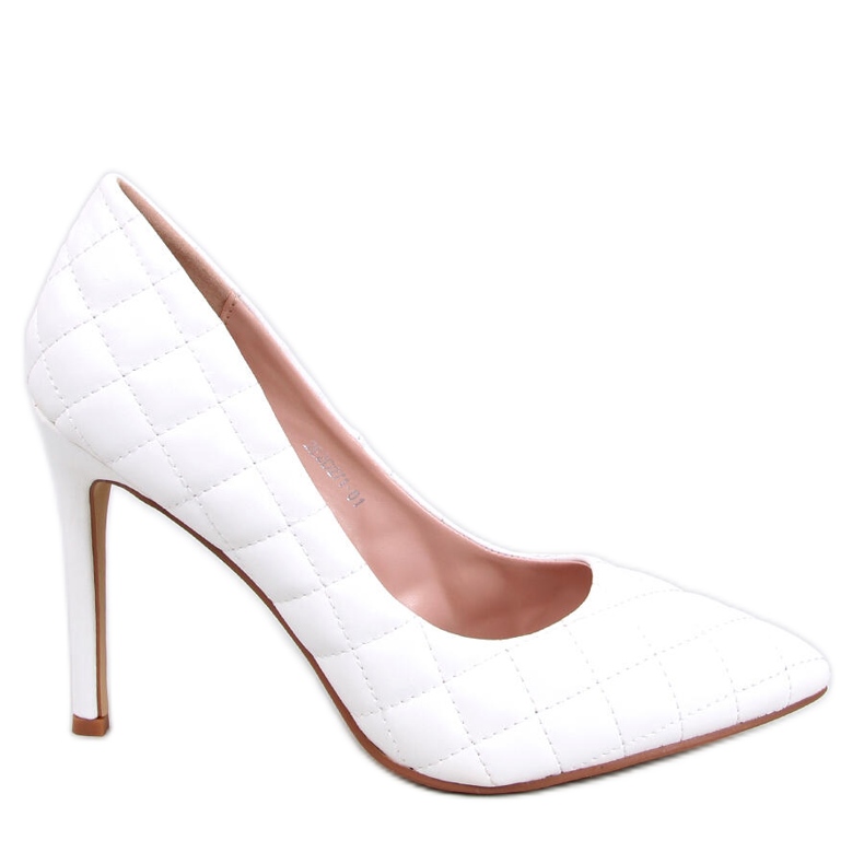 BM Zapatos de tacón de mujer acolchados Millie White blanco