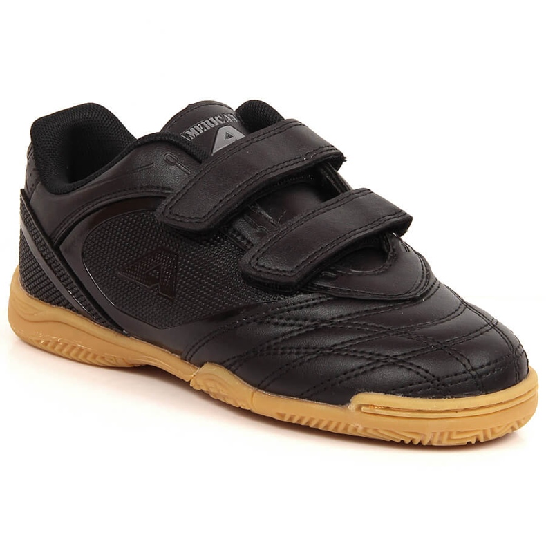 Zapatilla interior infantil American Club negra con velcro negro