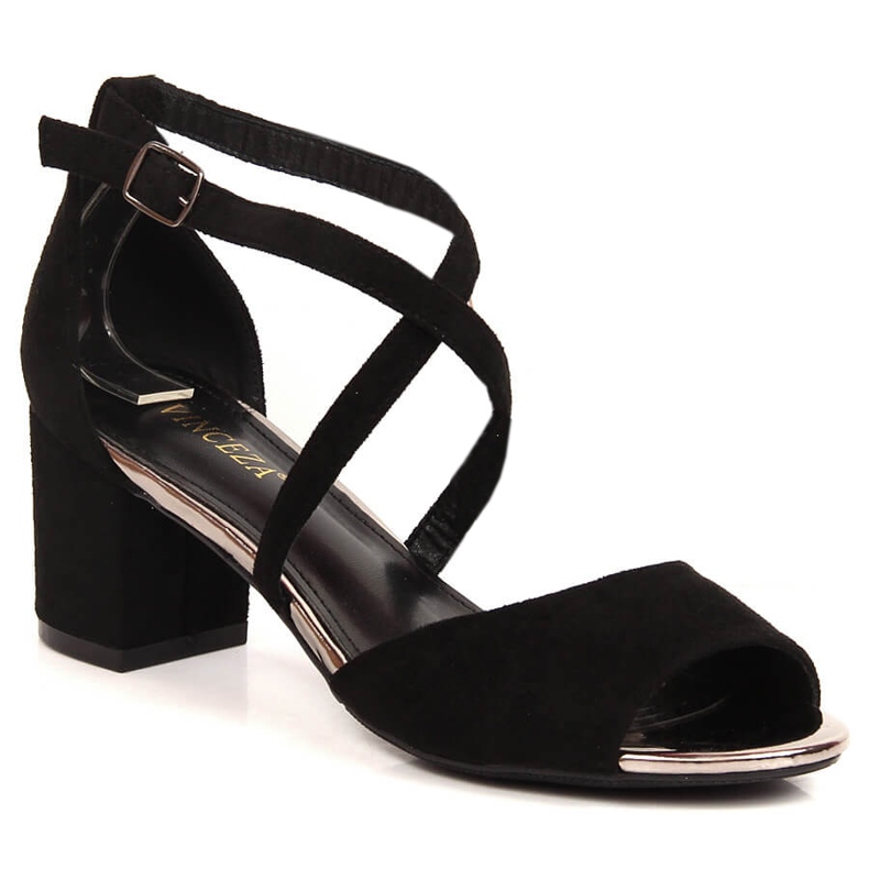 Sandalias tacón mujer Vinceza 20193 ante negro