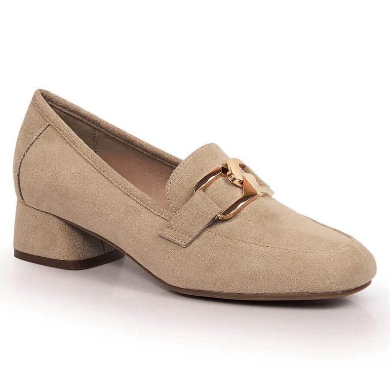 Zapatos tacón ante beige Vinceza 10869