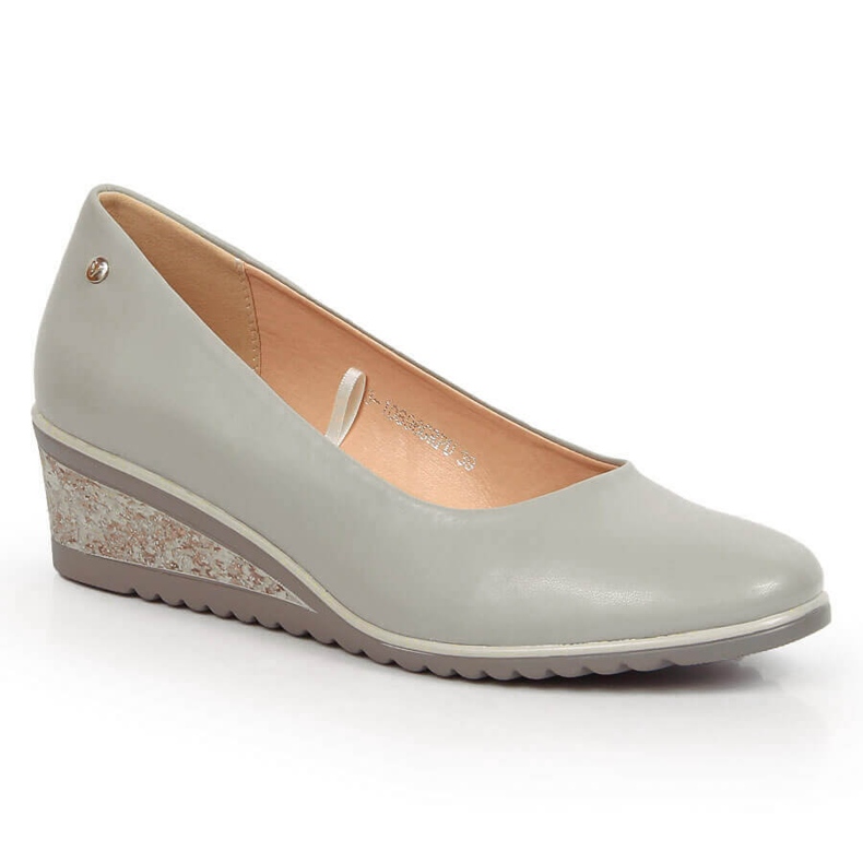 Zapatos de salón mujer cuña gris Vinceza 10896