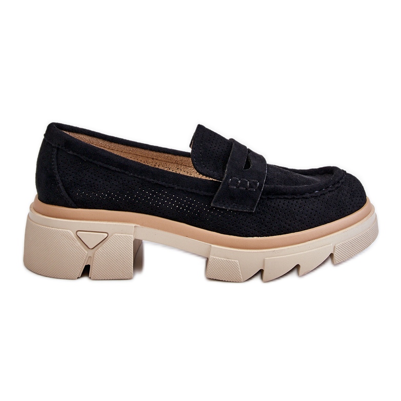PM1 Mocasines Mujer Tacón Plano Zapatos Negro Fletcher