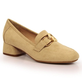 Zapatos tacón bajo Vinceza ante W JAN175B beige