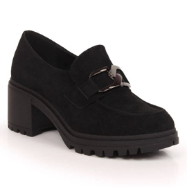 Tacones de ante con cadena Vinceza W JAN177A negro