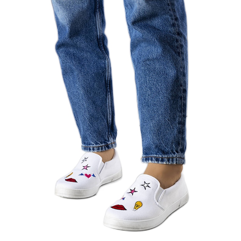 Deportivas Anais de tejido blanco con parches