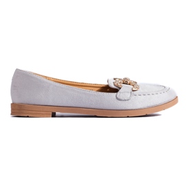 SHELOVET Mocasines mujer en ante gris Shelovvet