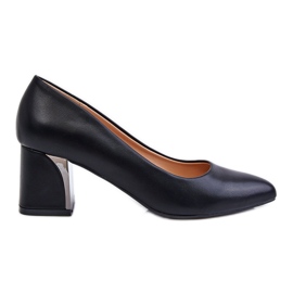 PS1 elegantes bombas en un talón negro emma