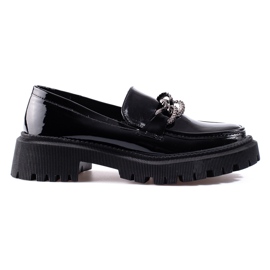 Mocasines de mujer Shelovet negros con plataforma