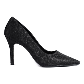 Zapatos de salón de mujer Shelovet negros con purpurina