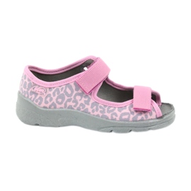 Befado zapatos infantiles sandalias babuchas 969x092 rosa gris