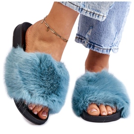 PM1 Pantuflas de Mujer Turquesa Piel Kennet azul