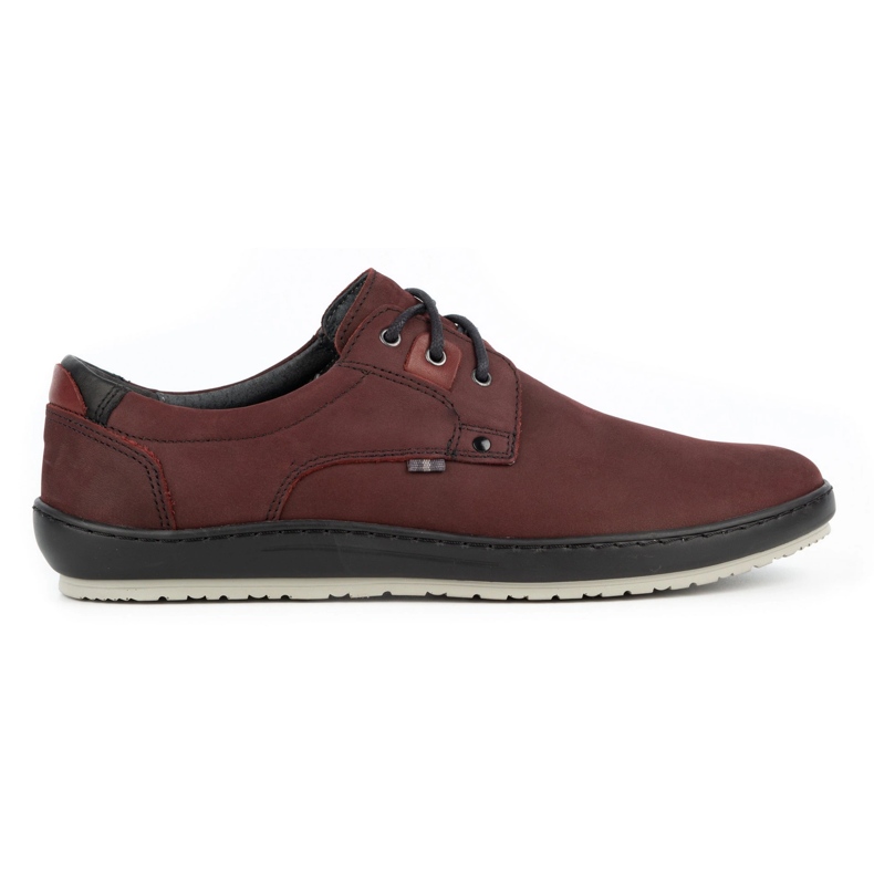 Kampol Zapatos casual hombre piel 24KAM burdeos rojo
