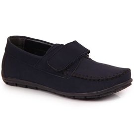 Mocasines niño con velcro azul marino Kornecki 6804