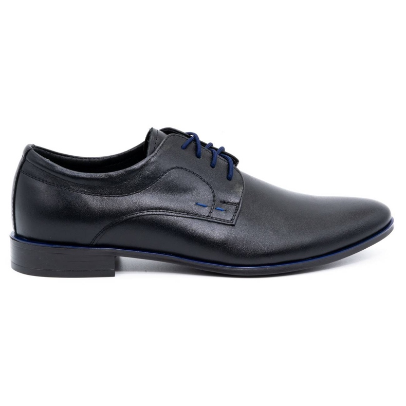 Olivier Zapatos de vestir hombre piel 277 negro con azul