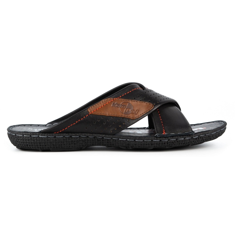 Kampol Babuchas hombre piel 216KAM negro