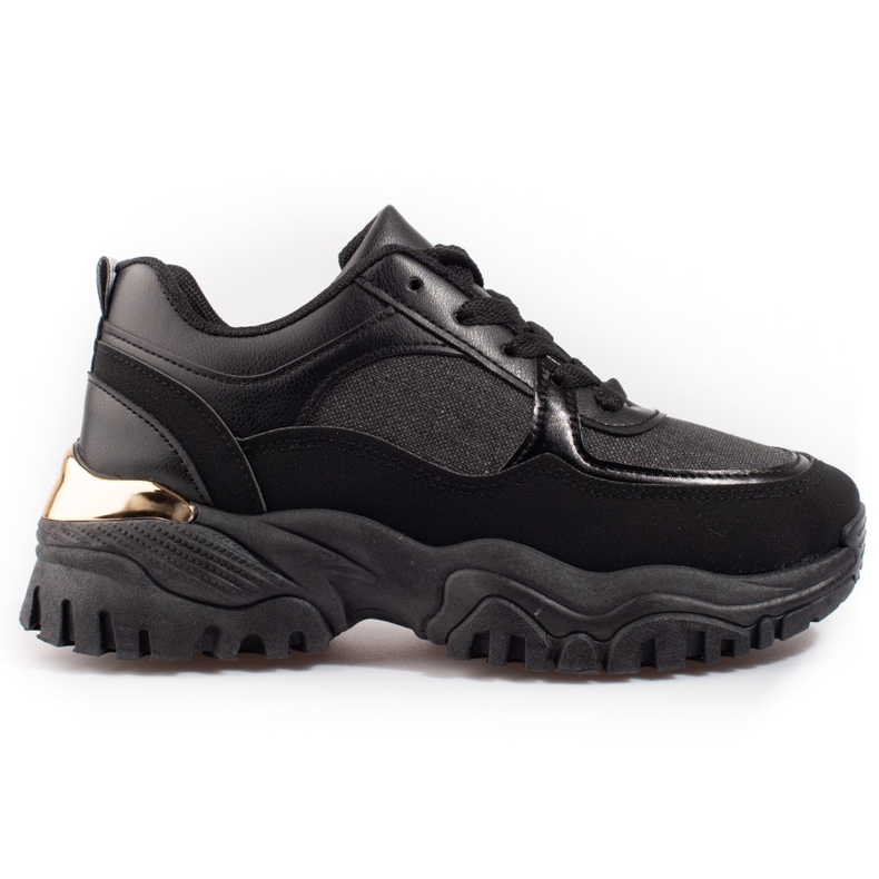 Zapatillas negras de mujer en la plataforma Shelovet. negro