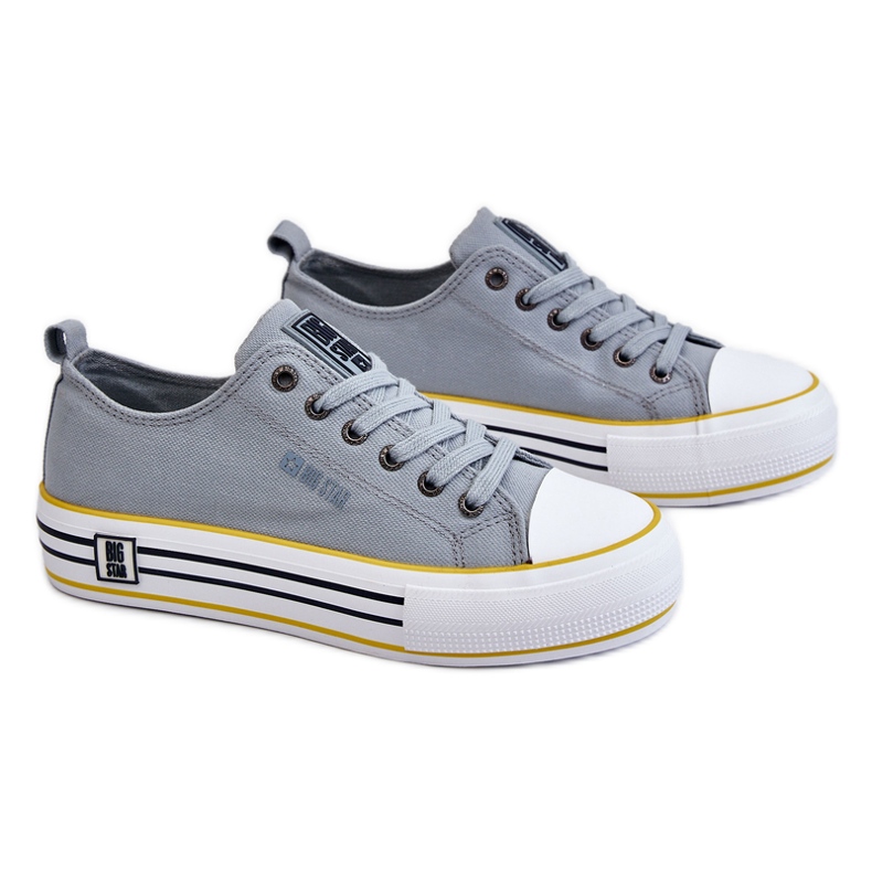 Sneakers De Mujer De Tela Con Plataforma Big Star LL274183 Azul Claro