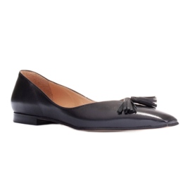 Marco Shoes Sutiles bailarinas con flecos negro