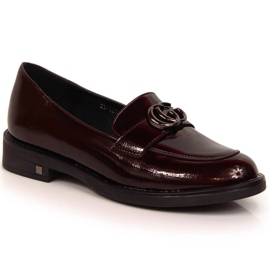 Zapatos mocasines mujer charol burdeos Potocki SZ12020 rojo