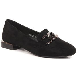 Zapatos mujer ante con cadena Sergio Leone MK739 negro