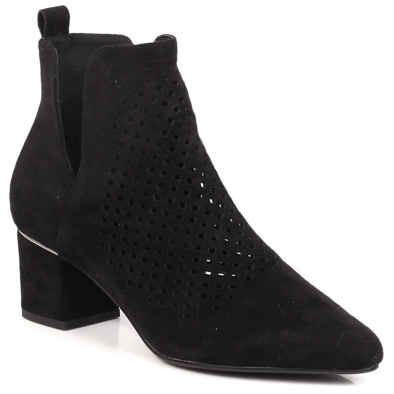 Botines mujer ante calado negro Vinceza 10892