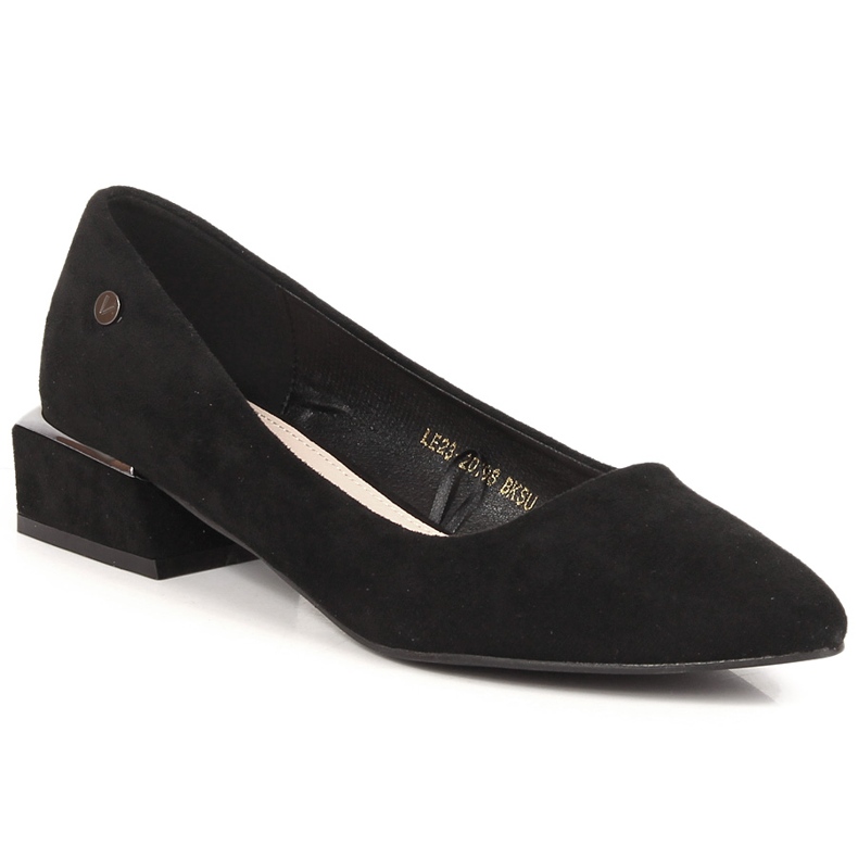 Salones de mujer en ante negro con punta Vinceza 20198