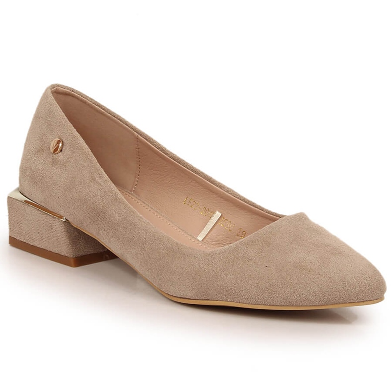 Zapatos de salón de mujer en ante beige Vinceza 20198