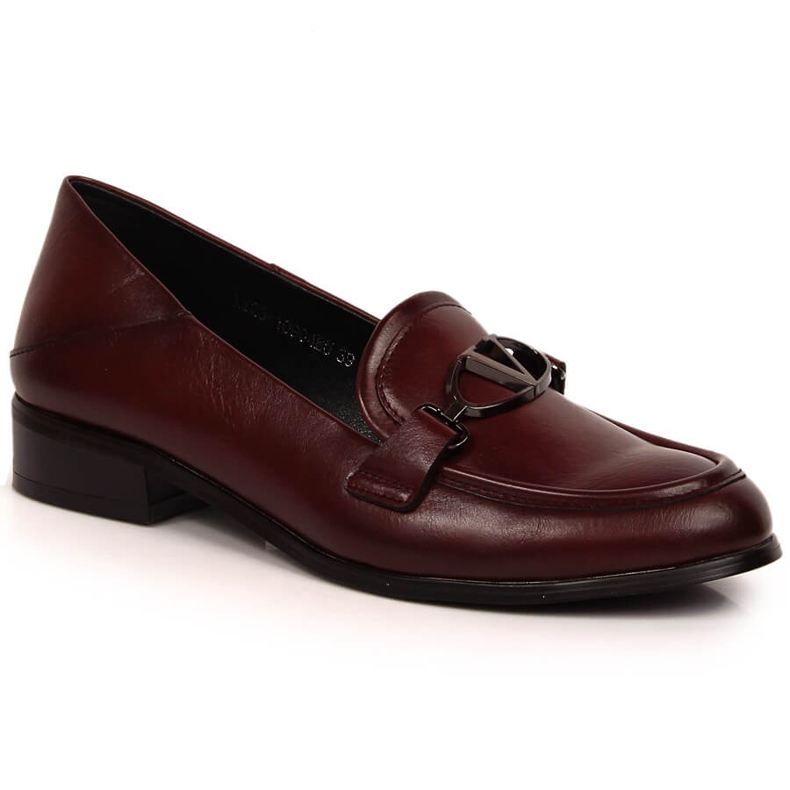Zapatos burdeos de mujer con tacón plano Vinceza 10904 rojo