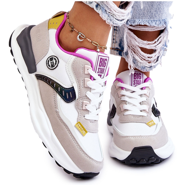 Zapatillas Deportivas de Mujer Big Star KK274099 Blanco y Beige