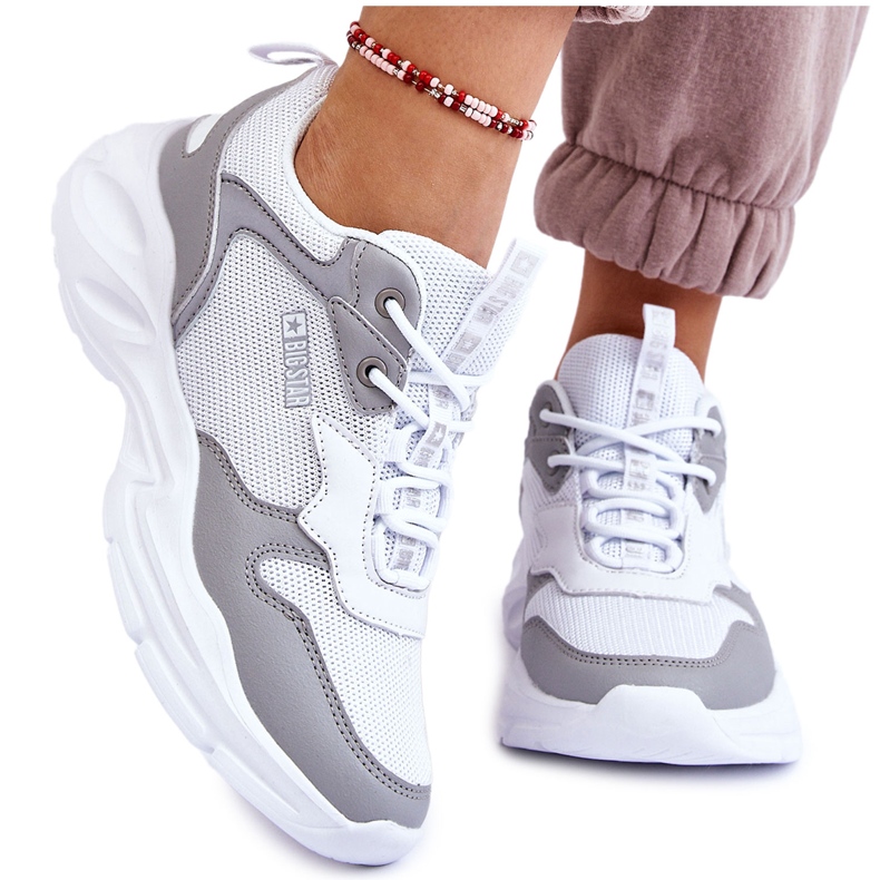 Zapatillas Deportivas Ligeras Mujer Big Star LL274375 Blanco-Gris
