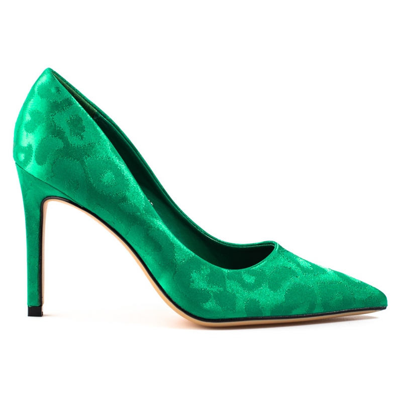 Zapatos de salón de mujer Shelovet con estampado de leopardo verde