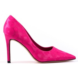 Zapatos de salón de mujer Shelovet con estampado de leopardo fucsia rosado