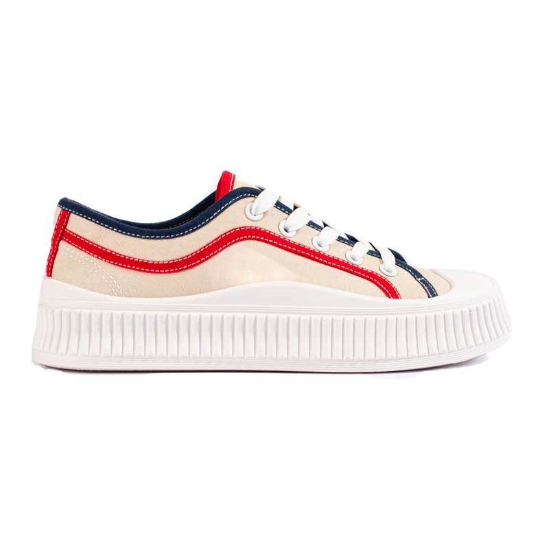 Shelovet sneakers mujer plataforma baja beige