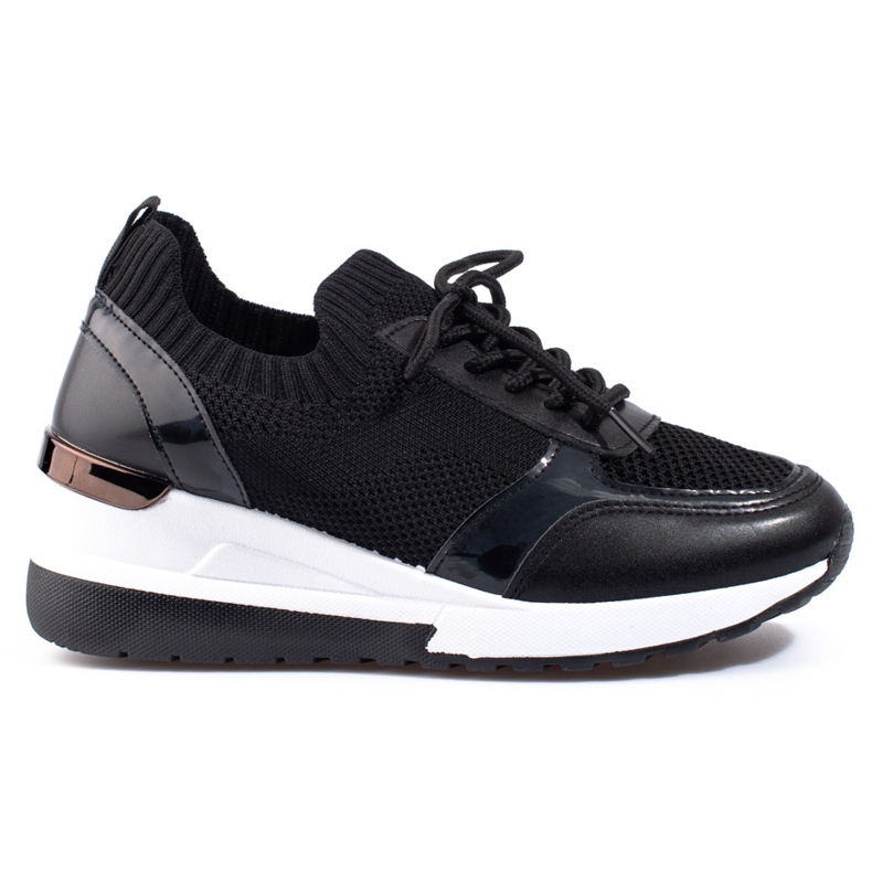 Zapatillas de mujer con parte superior flexible. negro Zapatillas de mujer con parte superior flexible. negro