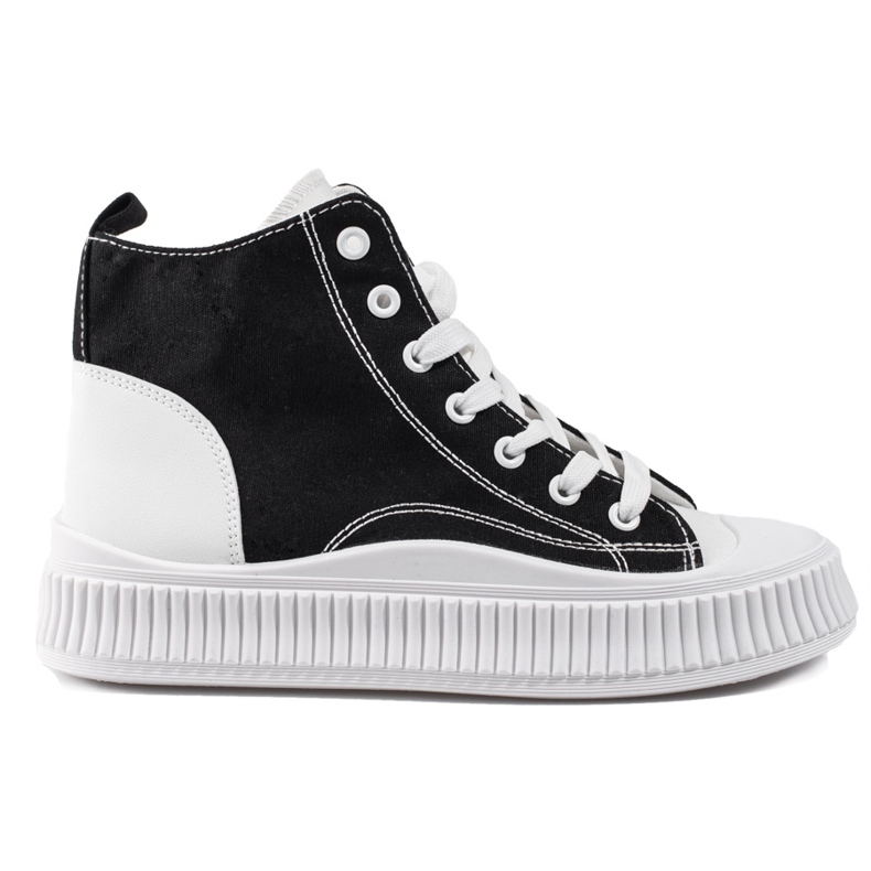 Shelovet zapatillas altas de mujer blancas y negras blanco negro