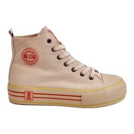 Sneakers Mujer Alta Textil Plataforma Big Star LL274187 Beige